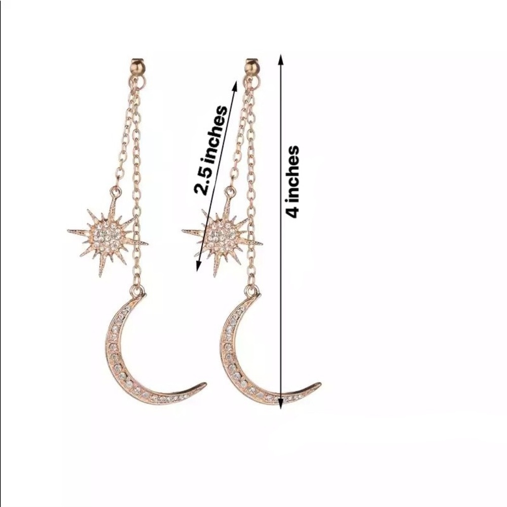 ✨Moon and Sun Gold Earrings - Picture 8 of 8